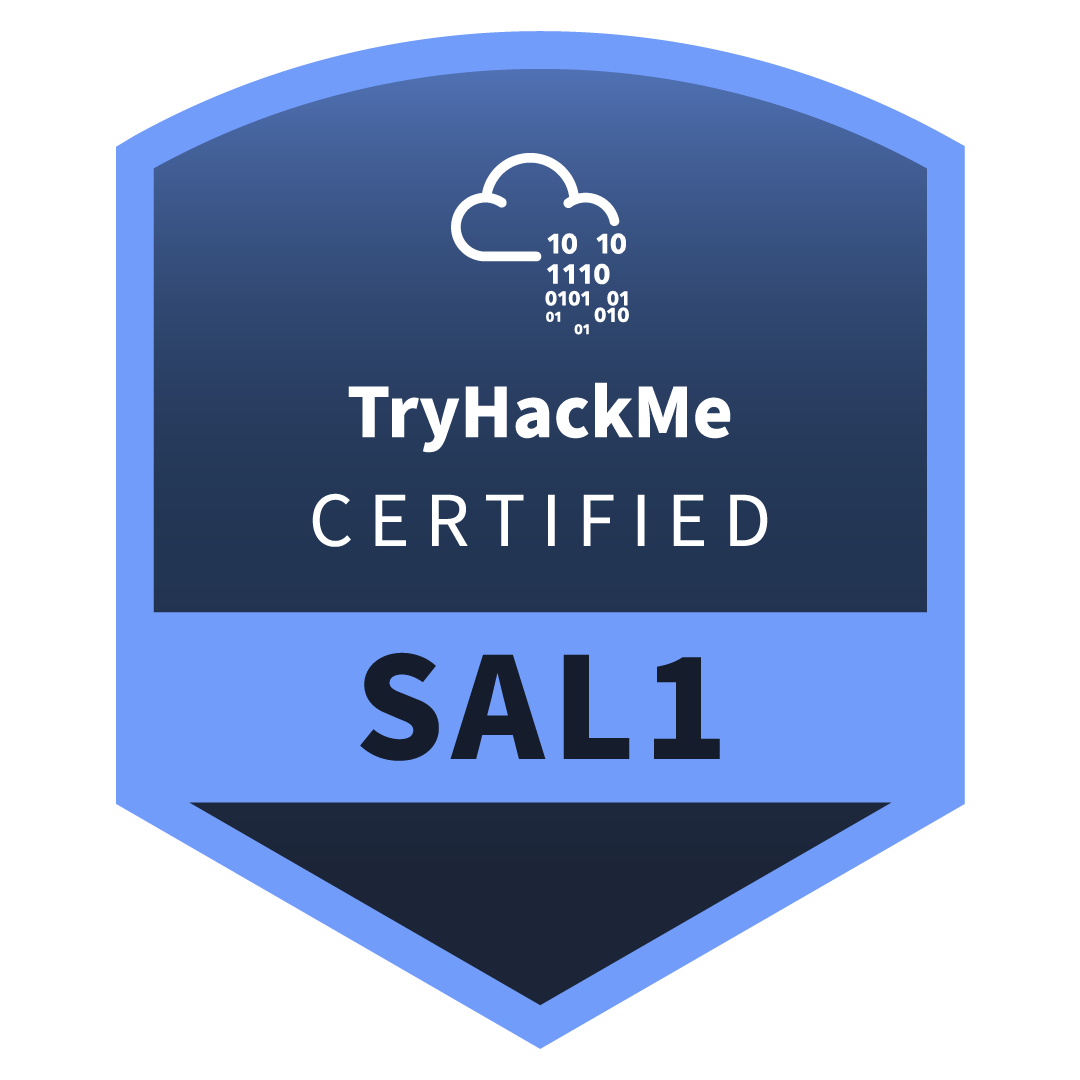 TryHackMe SAL1 Security Analyst Level 1 Certificate